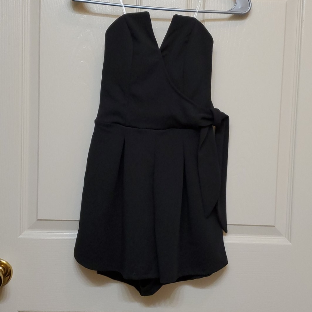 Black Strapless Romper